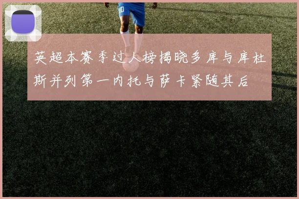 英超本赛季过人榜揭晓多库与库杜斯并列第一内托与萨卡紧随其后